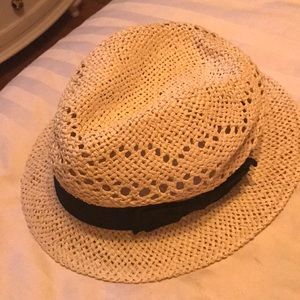 H&M Fedora Straw Hat with Bow, NEVER WORN